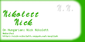 nikolett nick business card